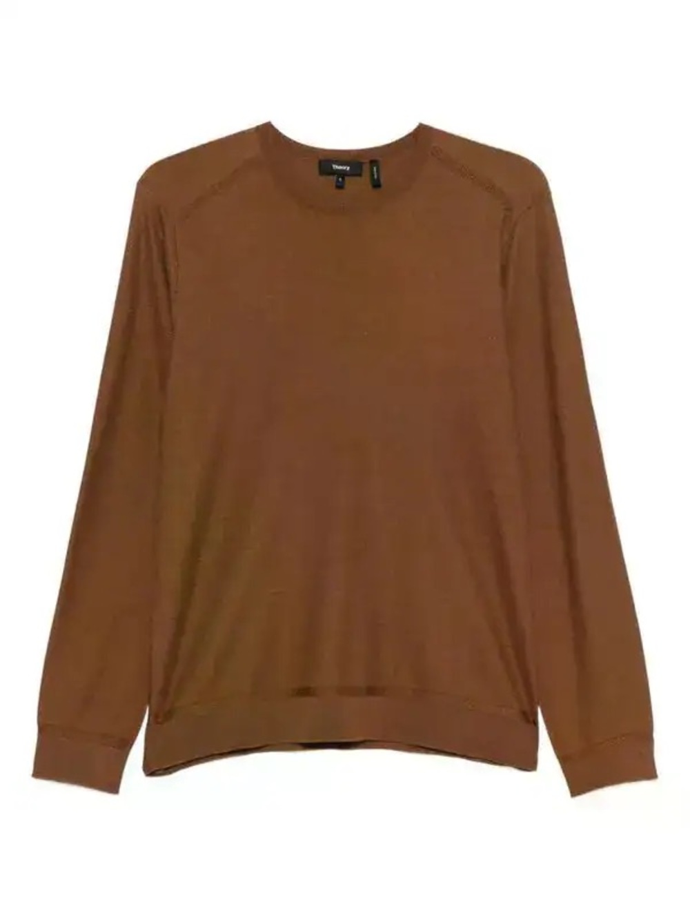 Theory Crew Neck Silk Blend Sweater Brown